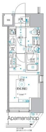 クオリタス品川南[1K/22.96m2]の間取図