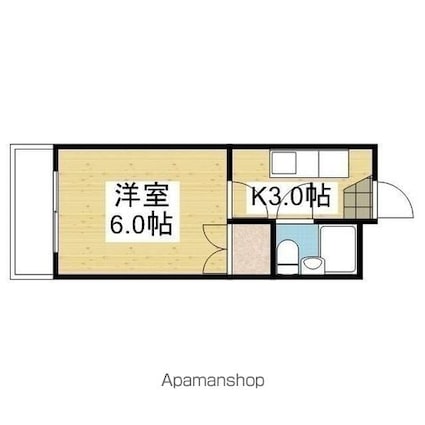 コーポ西谷[1K/17.4m2]の間取図
