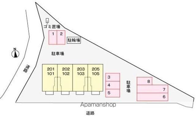 メゾン・リヴィエール[1LDK/32.44m2]の配置図