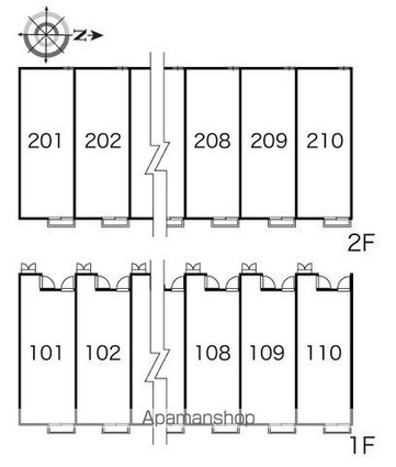 レオパレスサウスランド[1K/23.61m2]の配置図