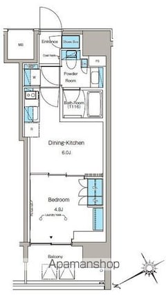 ルフォンプログレ蔵前プレミア[1DK/27.9m2]の間取図