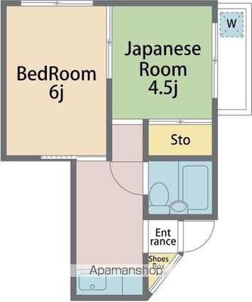 コーポ明[2K/32.3m2]の間取図