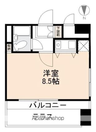 朝日プラザアーバンコア高松　９０２[1R/18.38m2]の間取図