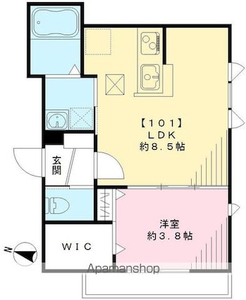 フィカーサ新高円寺[1LDK/30.21m2]の間取図