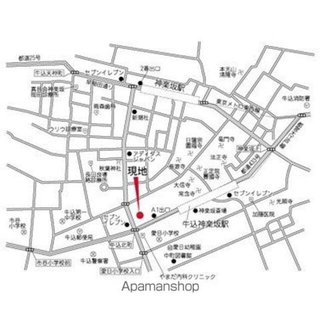 神楽坂フラッツ[1R/25.1m2]の配置図