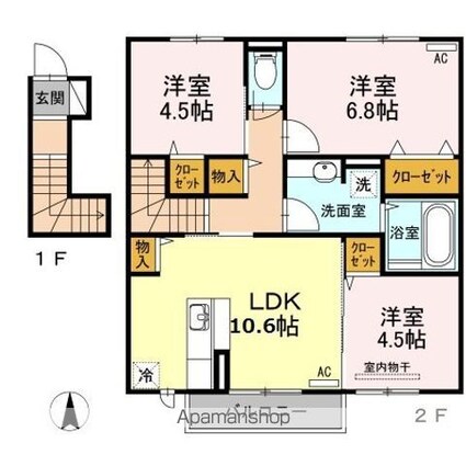 スペリアージュ　Ｂ棟[3LDK/68.43m2]の間取図