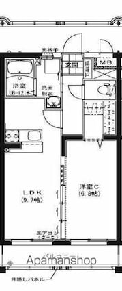 プリメールエスパシオＳ＆Ｔ[1LDK/41.82m2]の間取図