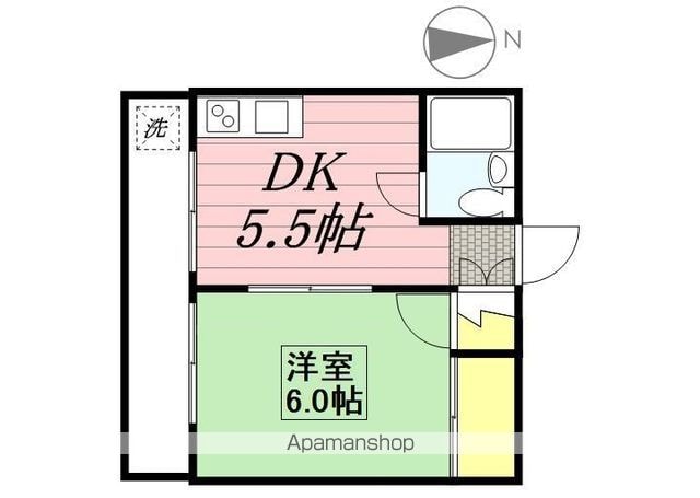 東京都三鷹市大沢３丁目[1DK/24.7m2]の間取図