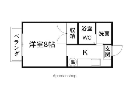 スプリング・ヒル[1K/26.5m2]の間取図