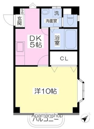 スプリエダイニチ[1DK/34.88m2]の間取図