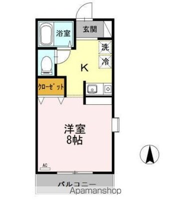 ジェネスハイツ　Ａ棟[1K/26.94m2]の間取図