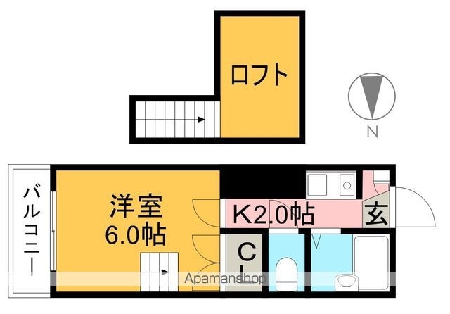 高知県高知市西秦泉寺[1K/18.63m2]の間取図