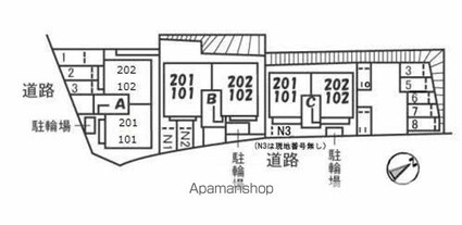 エクセル向井　Ａ棟[2LDK/50.66m2]の配置図