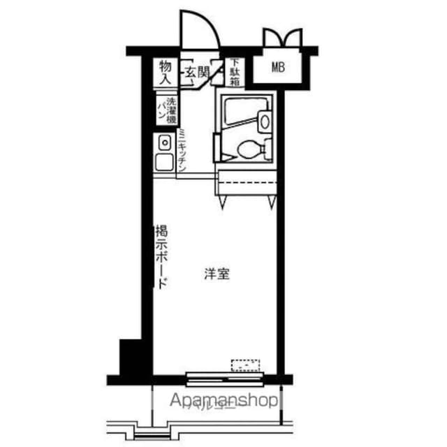 東京都立川市曙町１丁目[1R/19.09m2]の間取図