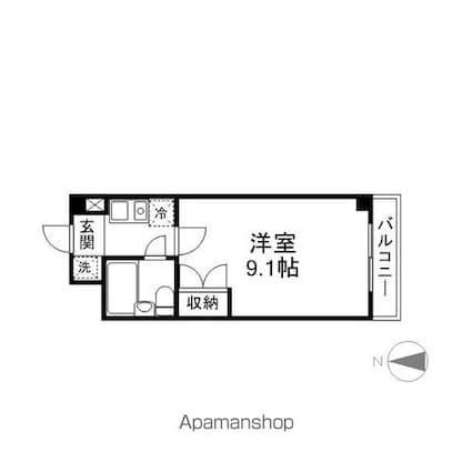 石山ＩＶＹハイツ[1K/22.4m2]の間取図