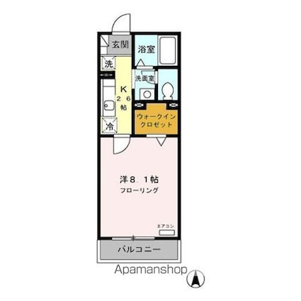 ブラン　コート[1K/26.27m2]の間取図