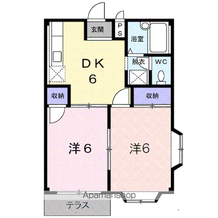 エルディムパーク[2DK/39.74m2]の間取図