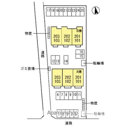 ｍｅｌａ　ｃａｓａ（メーラカーザ）　Ｂ[2LDK/55.46m2]の配置図