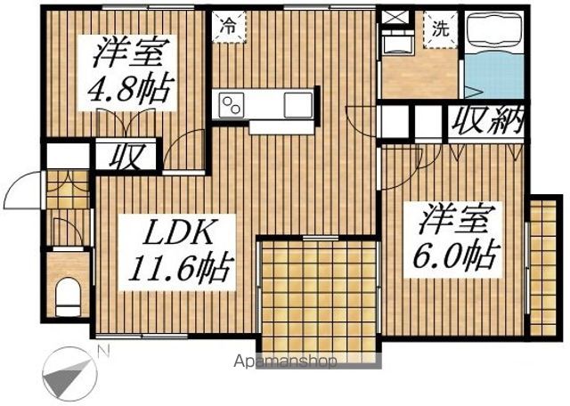 昭島市緑町のマンションの間取り