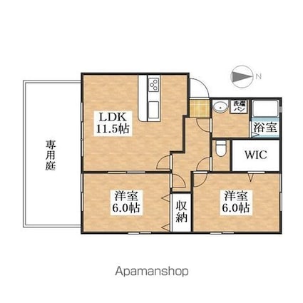 メルベーユ・ボヌールＣ棟[2LDK/55.44m2]の間取図