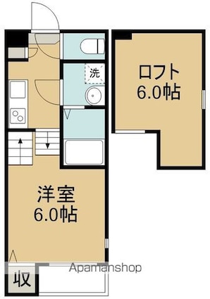 ハーモニーテラス東仙台ⅩⅣ[1K/20.02m2]の間取図