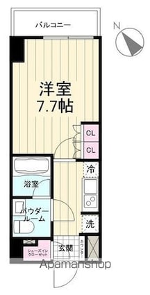 ＡＺＥＳＴ立川　Ⅱ[1K/25.84m2]の間取図