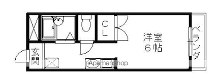 ロイヤル戸賀[1K/19.7m2]の間取図