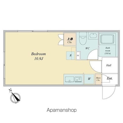 ラヴィエール清澄ガーデンテラス[1R/24.48m2]の間取図