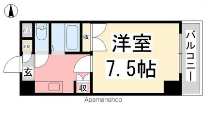 愛媛県松山市祝谷６丁目[1K/24.65m2]の間取図