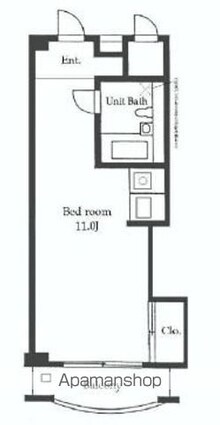東京都新宿区西新宿４丁目[1R/26.53m2]の間取図