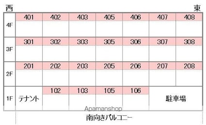 プレジール来住[2LDK/65m2]の配置図