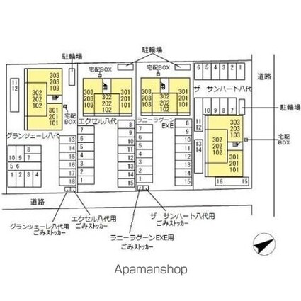 グランツェーレ八代[2LDK/53.76m2]の配置図