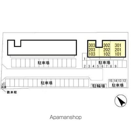 茨城県水戸市元吉田町[2LDK/52.11m2]の配置図
