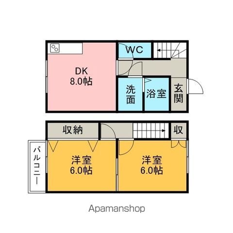 DUPLEX 国王323Bの間取り写真