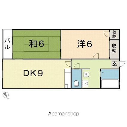リリカハウス[2DK/47.2m2]の間取図