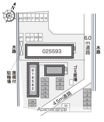 香川県綾歌郡宇多津町新開[1K/22.7m2]の配置図