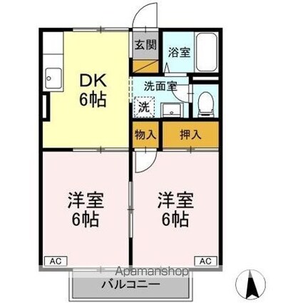 ニューエクセルハイム[2DK/40.07m2]の間取図