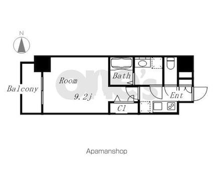 愛知県名古屋市中区新栄１丁目[1K/28.14m2]の間取図