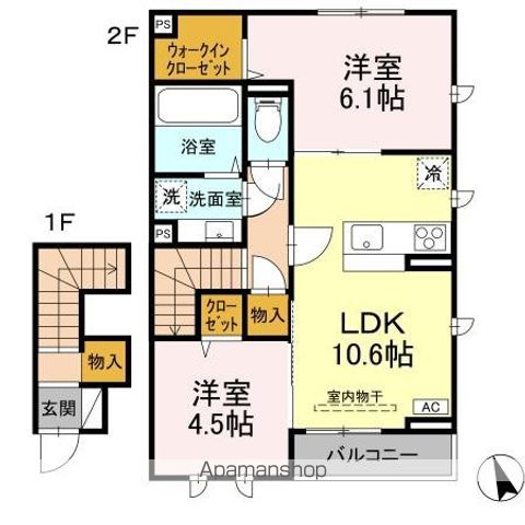 【東村山市久米川町のアパートの間取り】