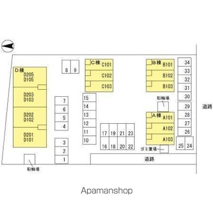 ブルーフォーレＤ棟[2LDK/55.44m2]の配置図