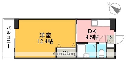 ロゼ３[1DK/31.53m2]の間取図