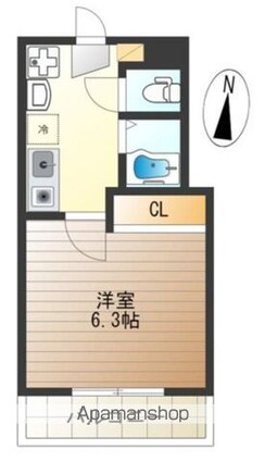 グランツ高円寺[1K/21.36m2]の間取図