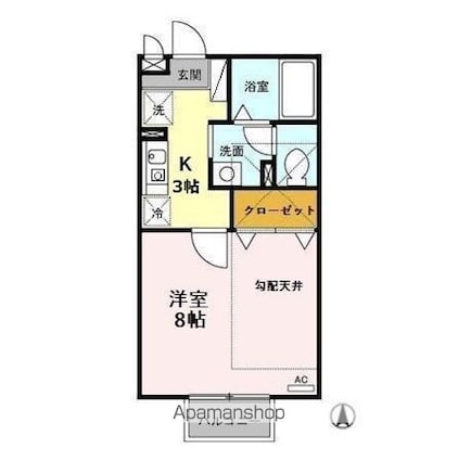 コーポ・シズ[1K/26.93m2]の間取図