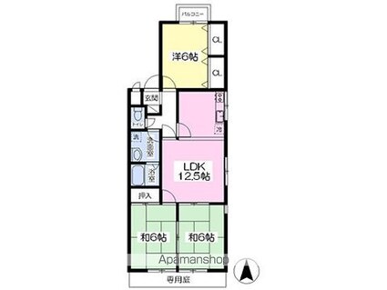 グランドハウス田村[3LDK/68.7m2]の間取図
