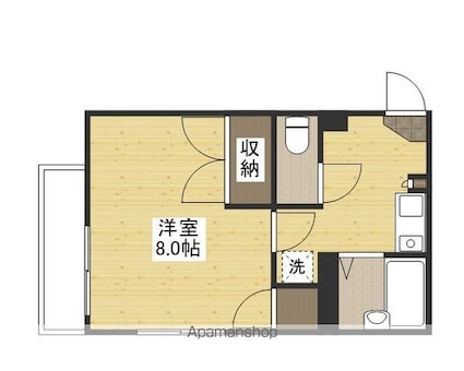 己斐上タウンＡ[1K/25m2]の間取図