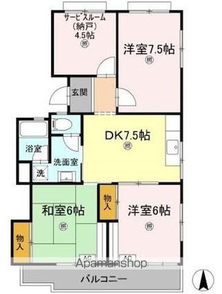 久保ハイツ　Ⅱ[3SDK/83.04m2]の間取図