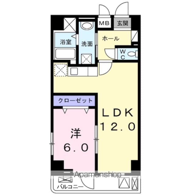 テホン・カーサ[1LDK/44.38m2]の間取図