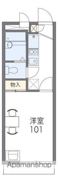 レオパレス和歌川[1K/19.87m2]の間取図