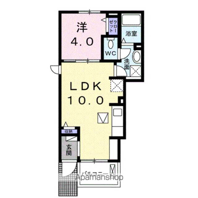 ルシアーノ[1LDK/32.44m2]の間取図