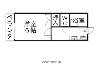 キャピタルオシダ[1K/21.11m2]の間取図